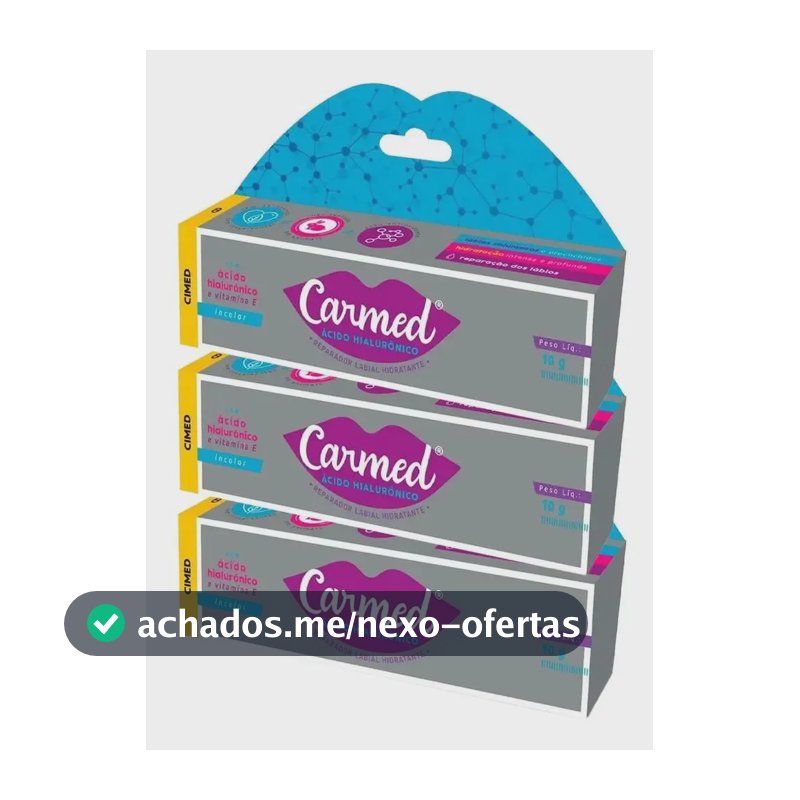 Kit 3 Und Carmed Hidratante Labial Ácido Hialurônico 10g