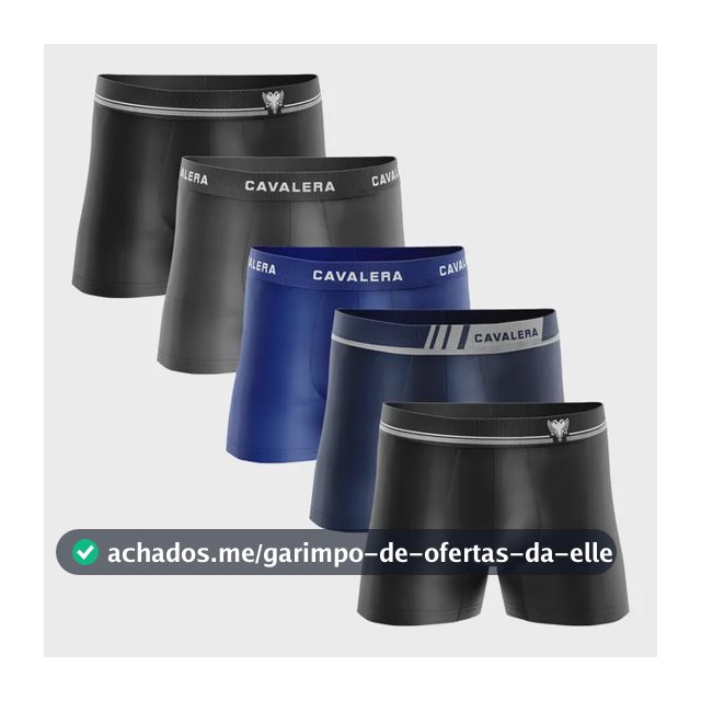 Kit 5 Cuecas Boxer Masculina Cavalera Sem Costura Poliamida Sortidos Liso G