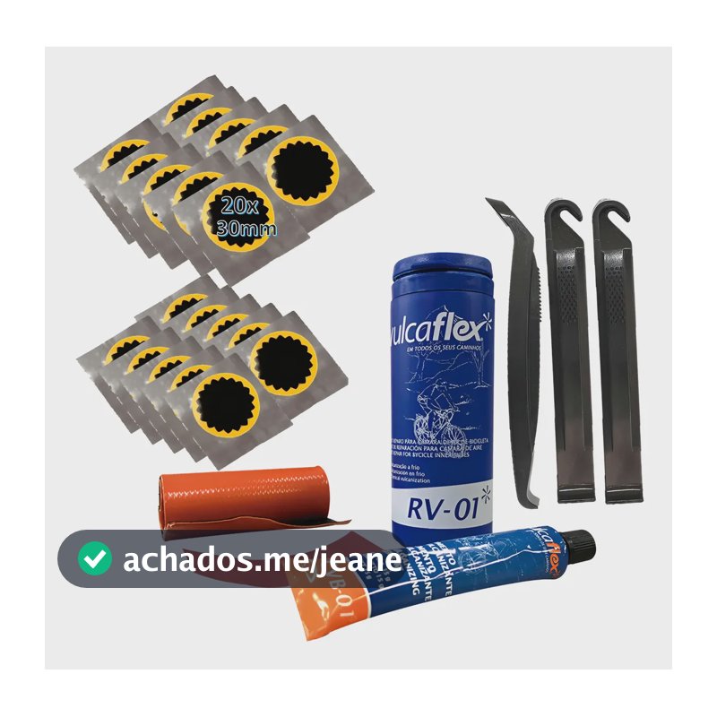 Kit Remendo Reparo Câmara Ar Bike + 20 Remendo + 3 Espatulas