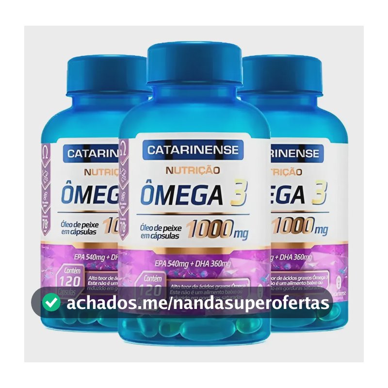 3x Ômega 3 Original Catarinense Pharma 1000mg 120 Cápsulas Bld67678c