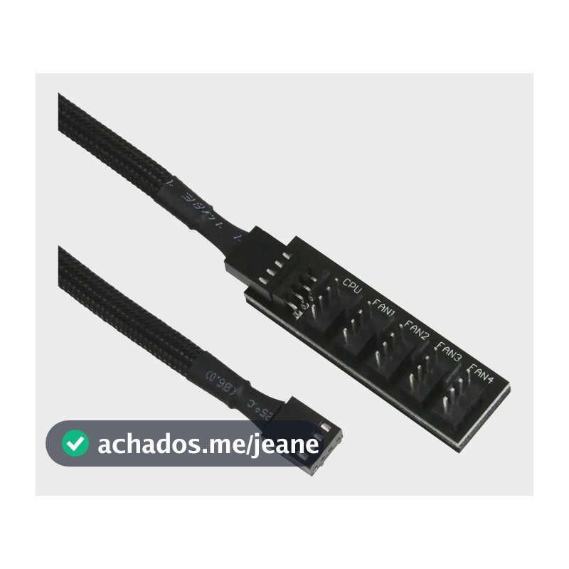 Hub Splitter Multi Fan Para 5 Fans 3 E 4 Pinos Pwm Cpu Fan Preto