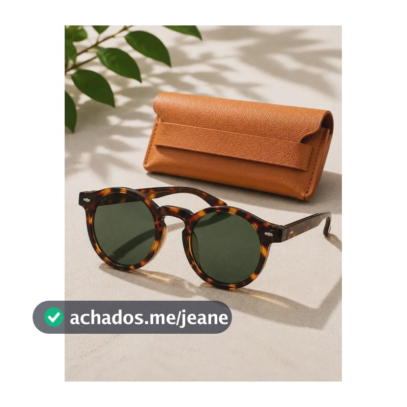 Oculos De Sol Redondo Unissex Retro Vintage Clássico Uv400 Marrom Lente Marrom