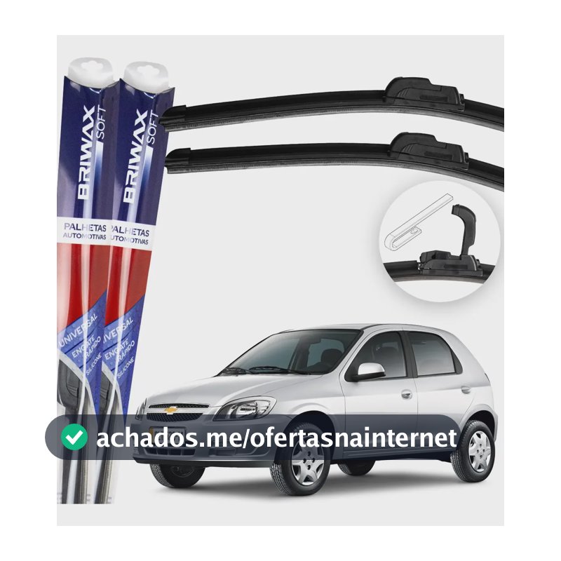 Jogo Palhetas Limpador Parabrisa Original Gancho Universal Gm Celta 2000 Até 2016