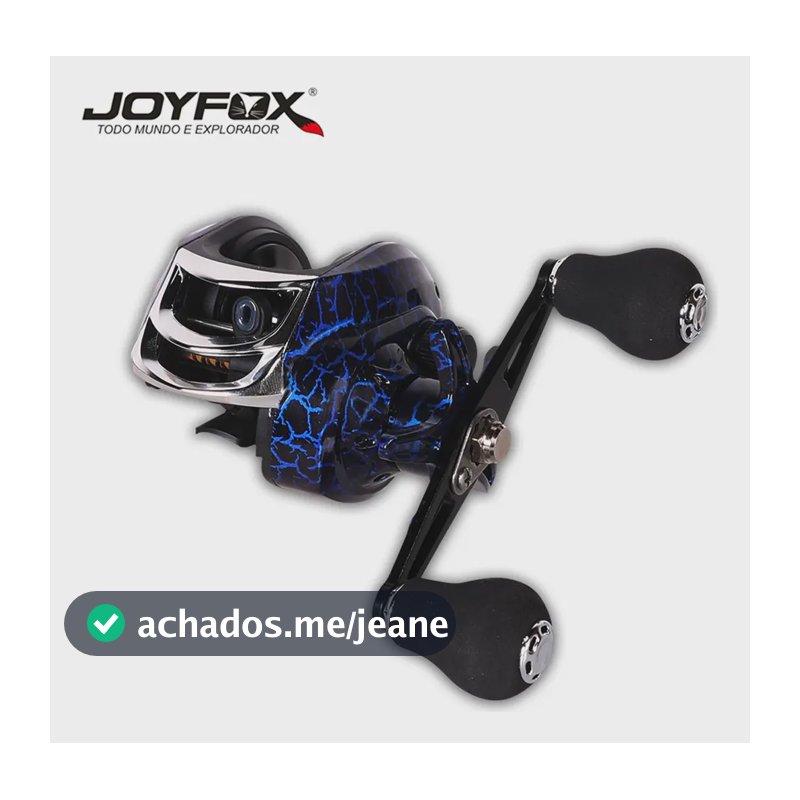 Carretilha De Pesca 7.1:1 Joyfox 18 Rolamentos 8kg Esquerda Carretel Carretilha Preto-azul 230g