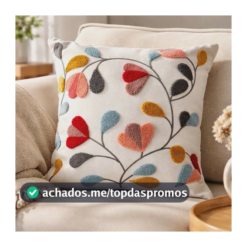 Capa Floral Para Almofada 45x45 C/ziper Borbada Multicolorido Florença