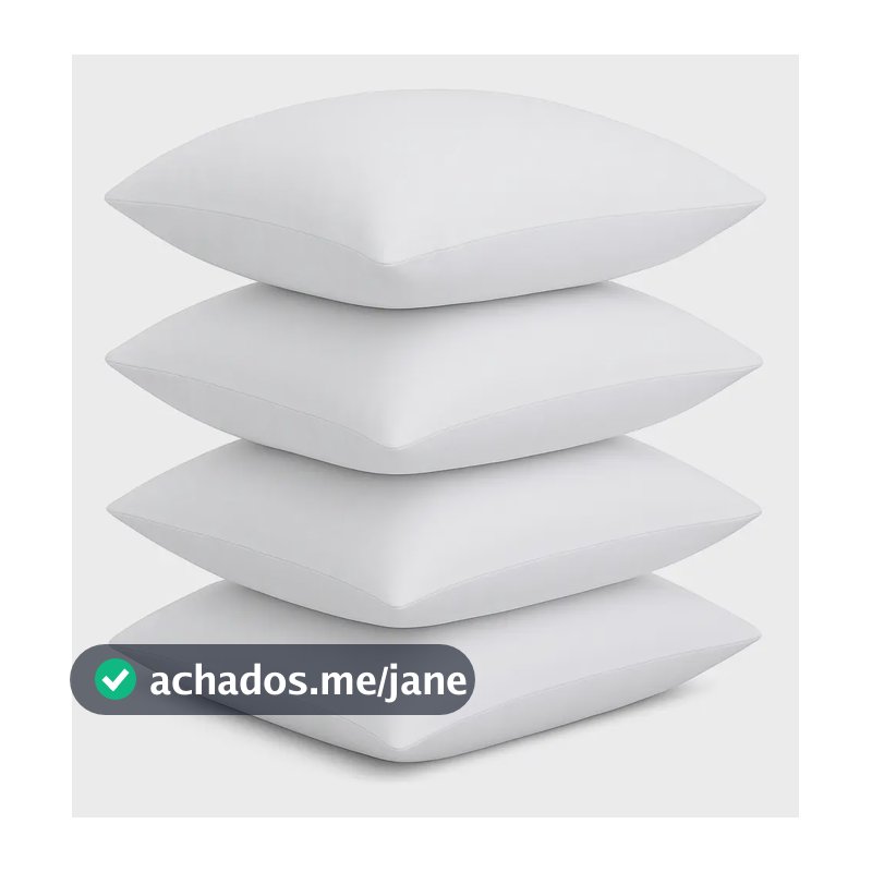 Kit 4 Enchimentos Refil Almofada 50x50 Fibra Siliconada Branco Liso