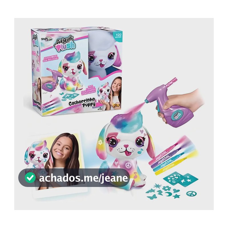 Pelúcia Cachorrinho Puppy Para Pintar Airbrush Plush