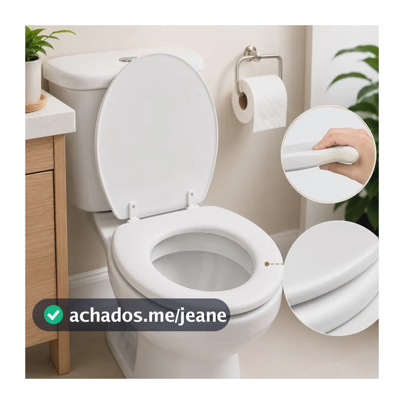 Assento Sanitário Almofadado Universal Oval Branco Sam Home Tampa vaso