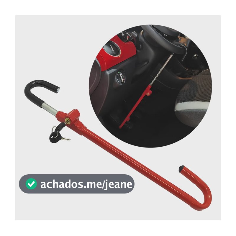 Trava Carneiro Antifurto Pedal Volante Em Aço Para Carro