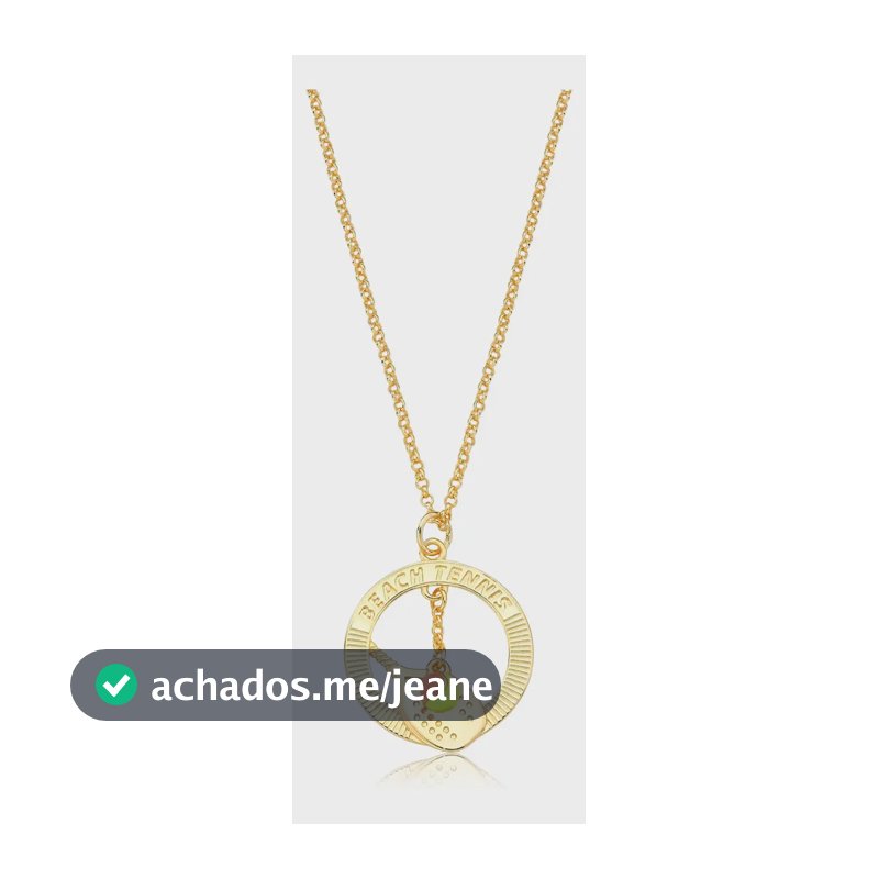 Colar Medalha Beach Tennis Com Bolinha  Revestido Em Ouro Dourado
