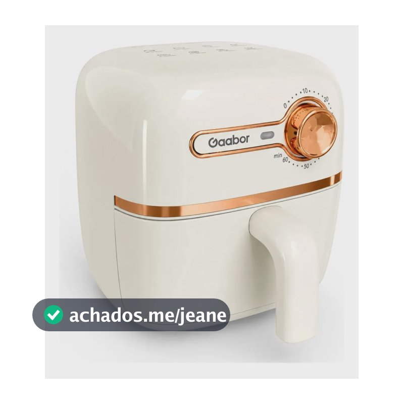 Mini Air Fryer Gaabor Fritadeira Elétrica S/ Óleo 1,4l 900w Cor Off-white E Rose Gold