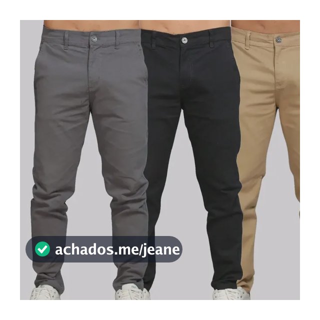 Kit 3 Calça Sarja Masculina Calca Masculino C/lycra Elastano