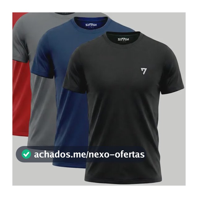 Kit 4 Camiseta Dry Seven Line Masculina Academia Caminhada