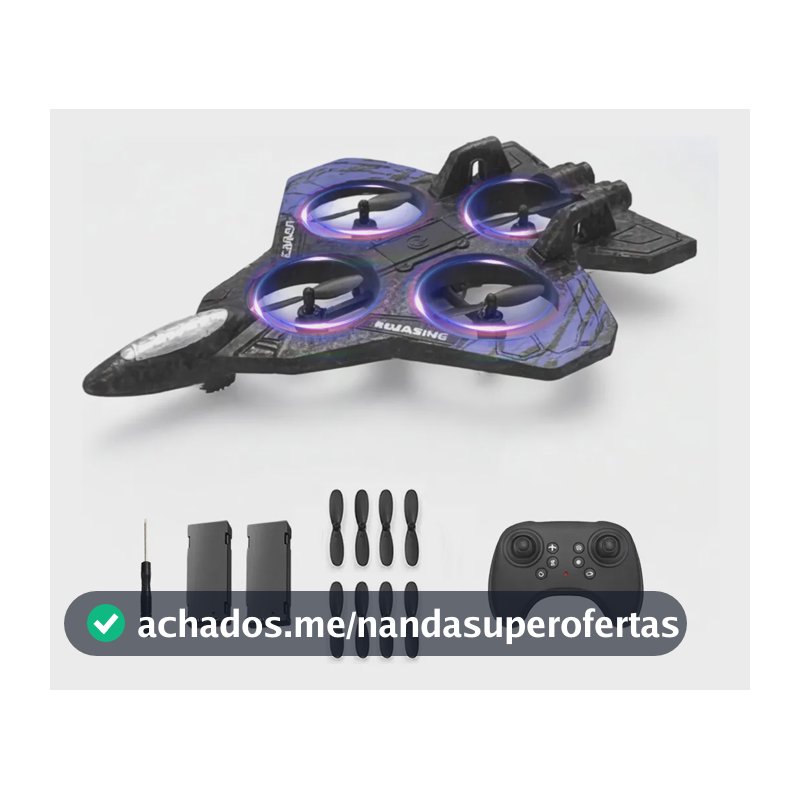 Avião Combate Elétrico Controle Remoto Recarregável  360° Negro