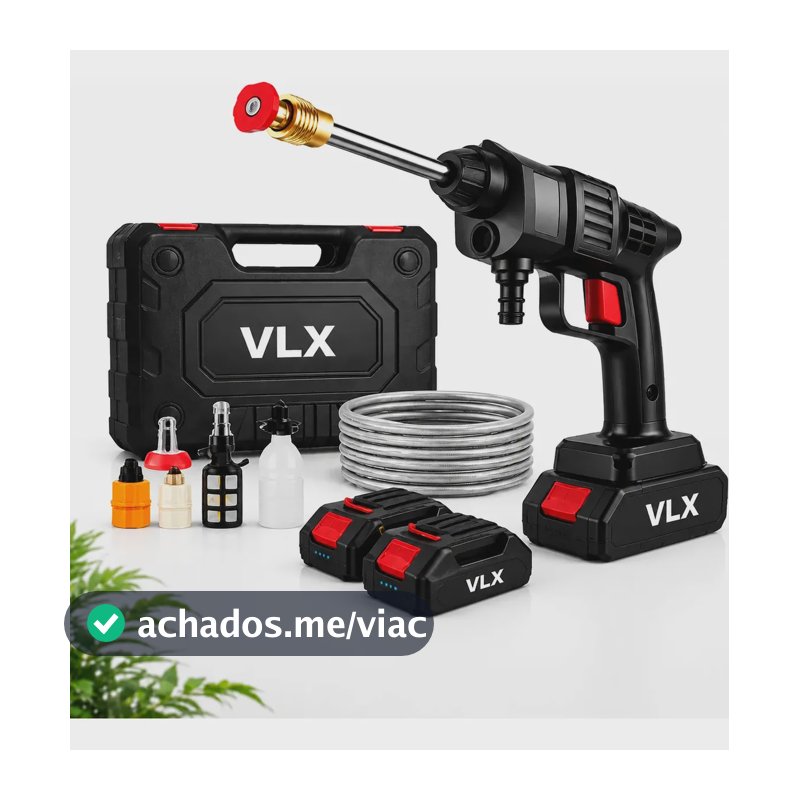 Lavadora Lava Jato Portátil De Alta Pressão Com 2 Baterias Preto 127/220v