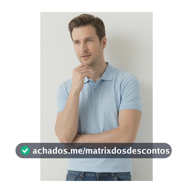 Polo Piquet Lisa Premium Polo Wear Azul-claro Piquet Liso P