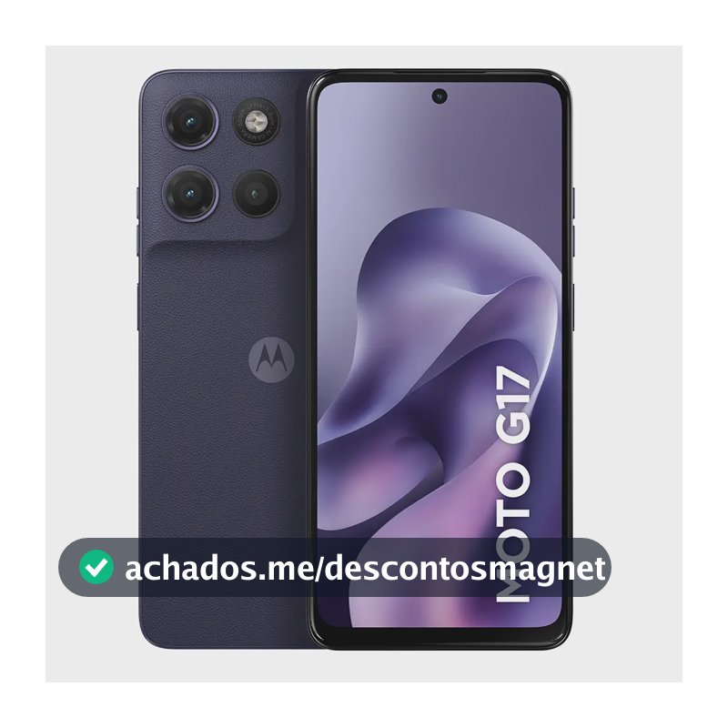 Smartphone Motorola Moto G17 4g - 128gb 4gb Ram + 8gb Ram Boost, Camera 50mp Sony Lytia 600, Tela Fhd+ 60hz, Bateria 5200 Mah - Roxo