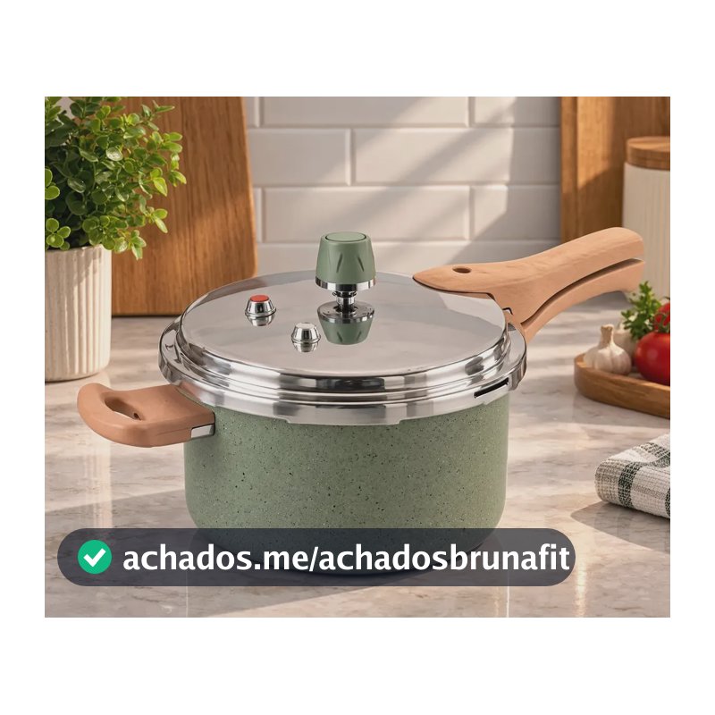 Panela De Pressão OIKOS 4,4 Litros Com Fundo De Indução E Revestimento Cerâmico