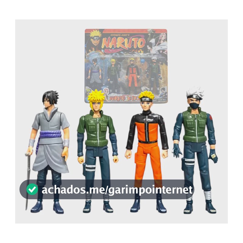 Kit Cartela 4 Bonecos Naruto Coleção Premium 17 Cm Brinquedo