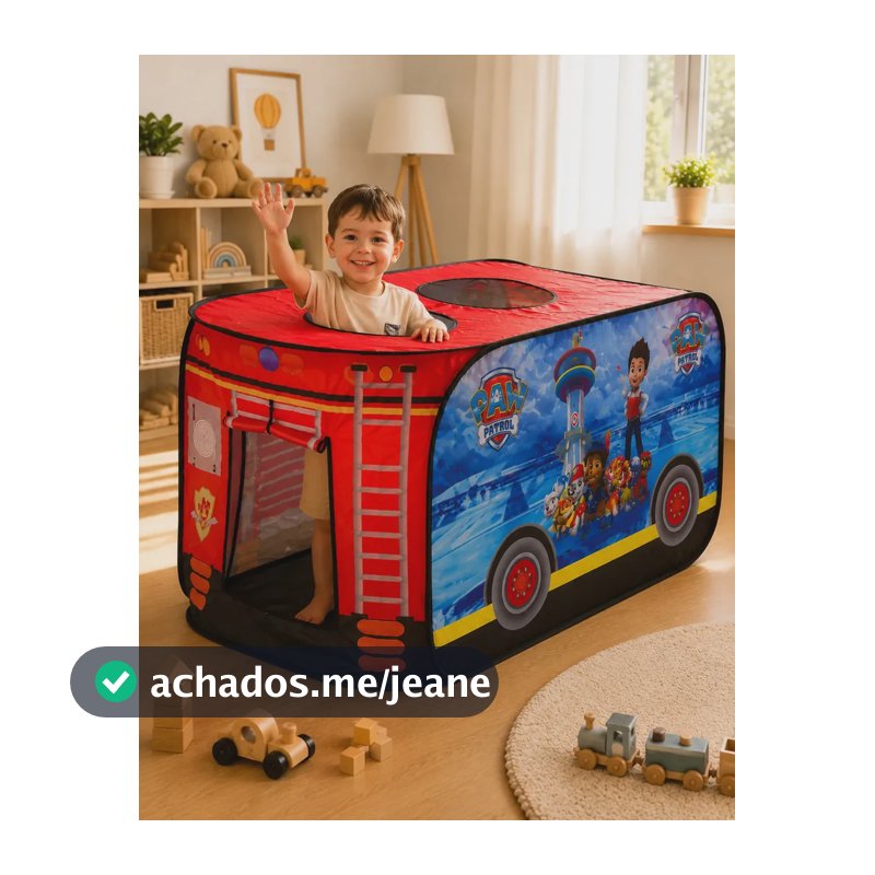 Barraca Infantil Ônibus da Patrulha Canina Dobrável, Pop-Up, para Meninos e Meninas