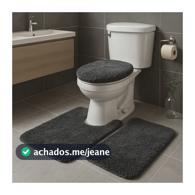 Jogo De Tapete Para Banheiro 3 Peças Antiderrapante Algodão
