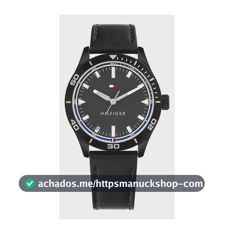 Relógio Tommy Hilfiger Toc Masculino Em Couro Preto 1791819 Preto