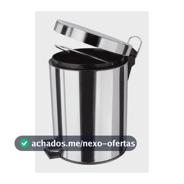 Lixeira Inox 5L Pedal Sem Contato Higiênico, Prático, Para Cozinha ou Banheiro