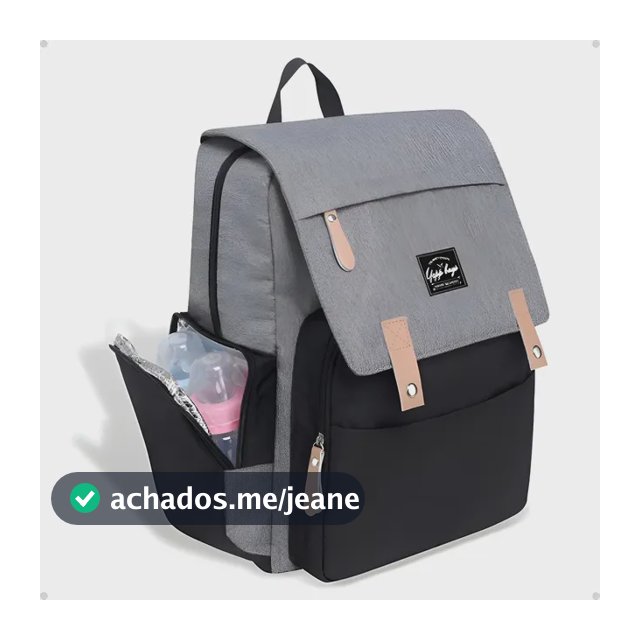 Bolsa Mochila Mamãe Bebê Gestante Grande Térmica Passeio Cinza