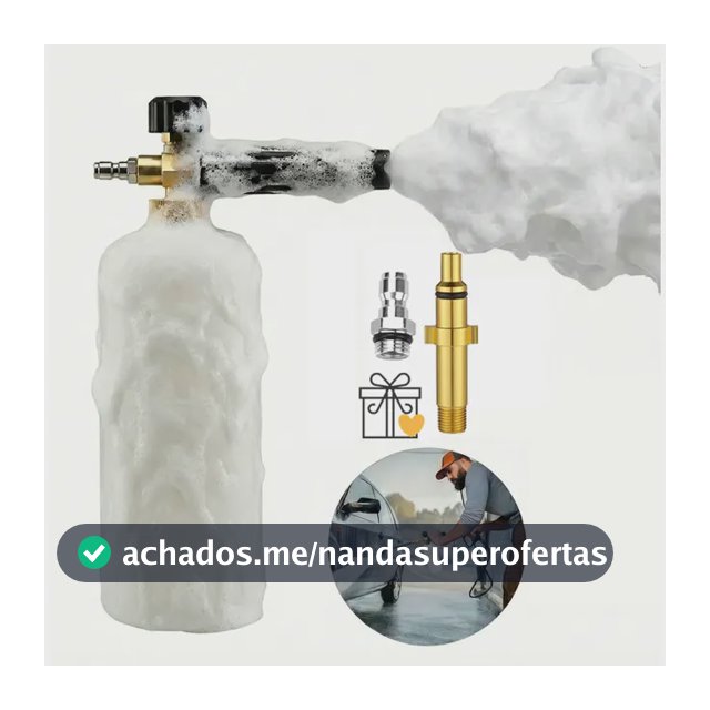 1l Snow Foam Canhão De Espuma Wap Com Rápida 1/4+14mm Engate Branco