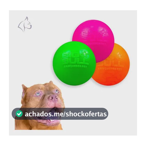 Kit 3 Bolas Resistentes Cachorro Grande Big Bull Pet Borracha Maciça 10cm