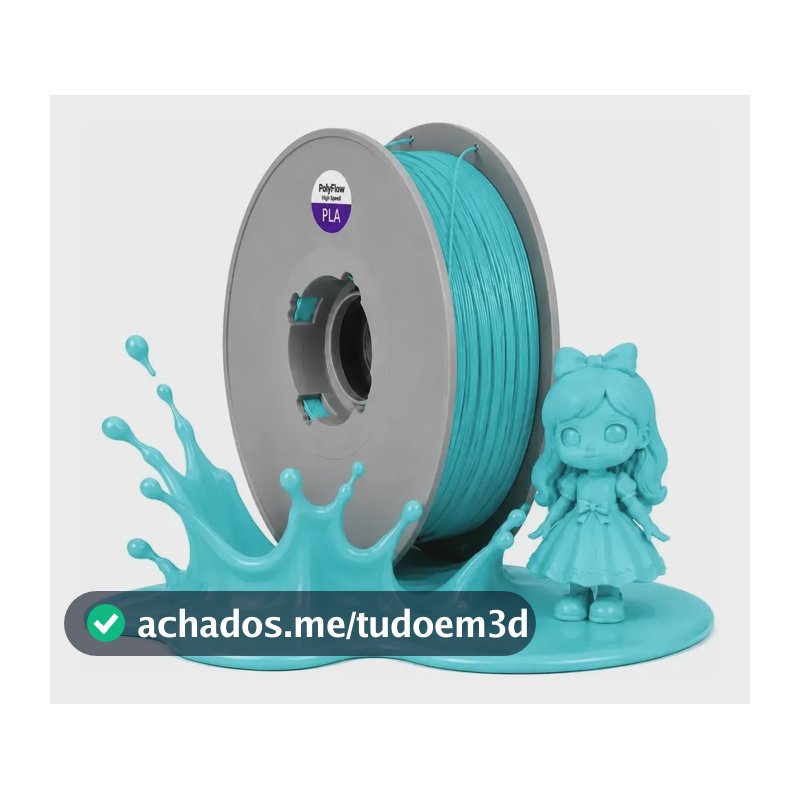 Filamento 3d Pla Polyflow 1,75mm Premium - High Speed 1kg Azul Tiffany