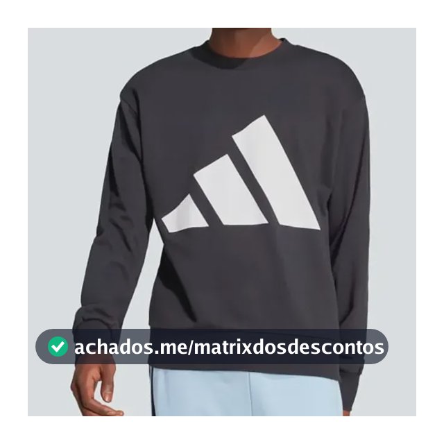 Moletom Masculino Essentials Big Logo adidas L Preto/branco Liso