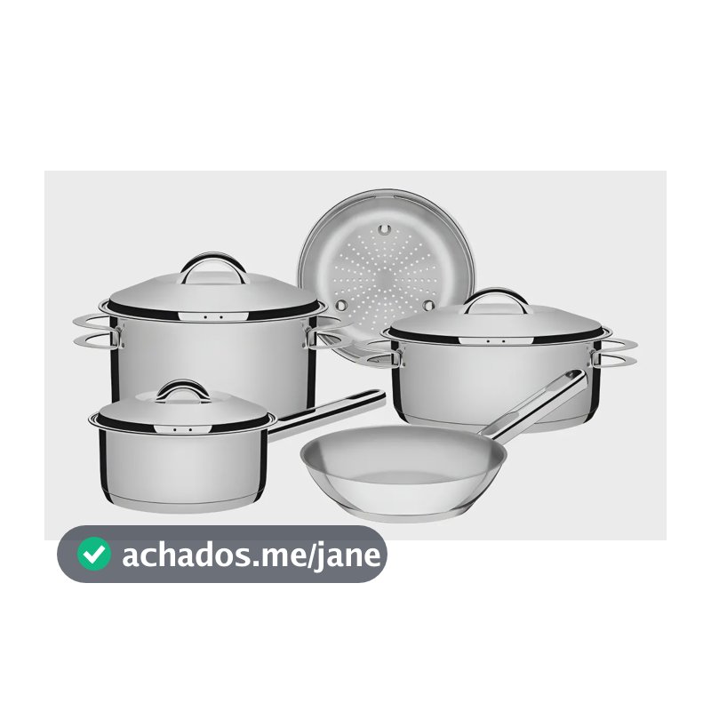 Jogo Panelas 5 Peças Aço Inox Fundo Triplo Solar 65510780 Tramontina