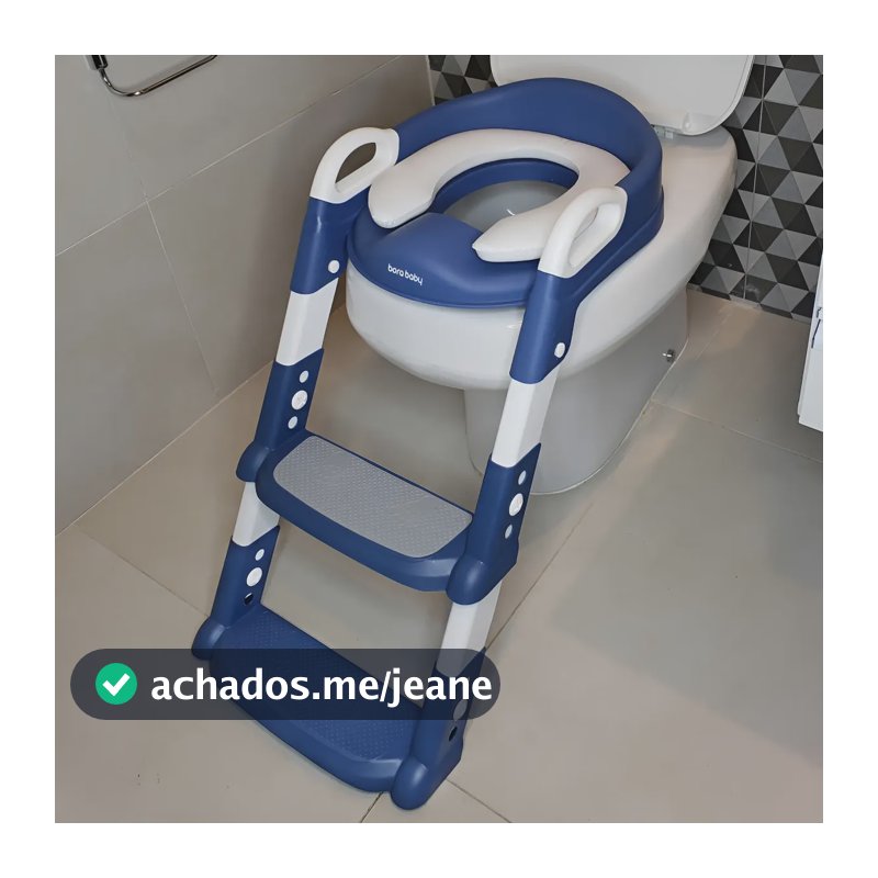 Assento Redutor Com Escada Troninho Infantil Desfralde Bebê Azul