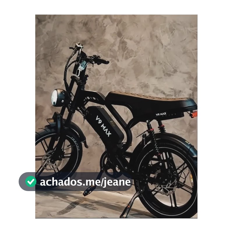 Bicicleta Elétrica V9 Max 1000w - Cadeado Integrado Preto 20