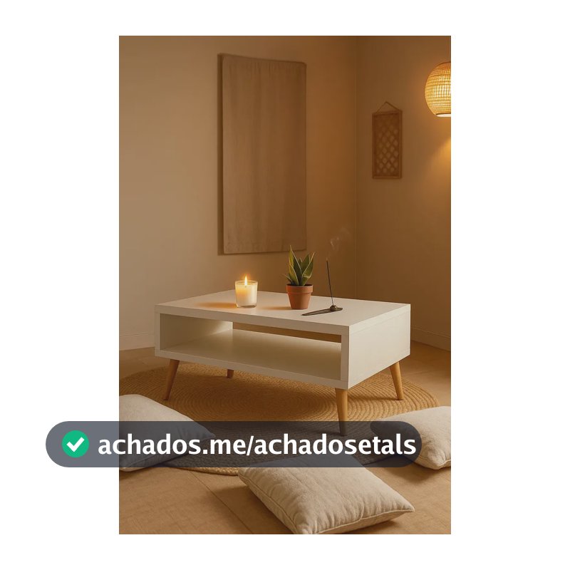 Mesa De Centro Moderna Madeira Design Decorativo Pé Palito Branco