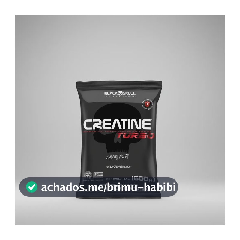 Creatine Turbo 500g Refil Black Skull USA Sem Sabor