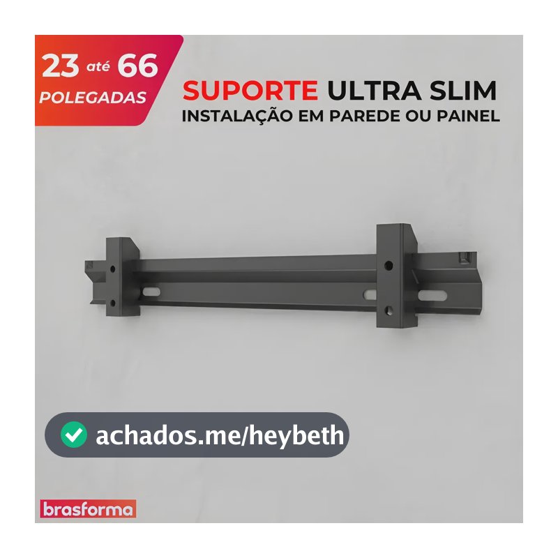 Suporte Para Tv De 23'' A 66'' Fixo Ultra Slim Parede Painel Preto
