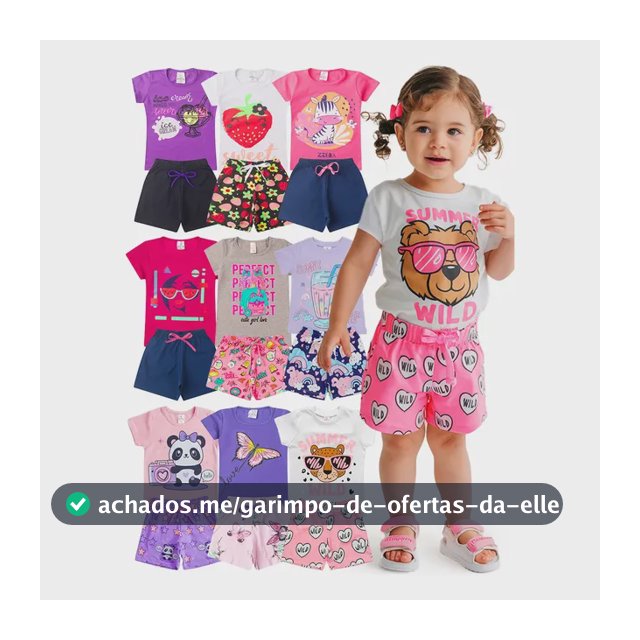 Kit 6 Peças Conjunto De Roupas Infantil Menina Sortida Verão
