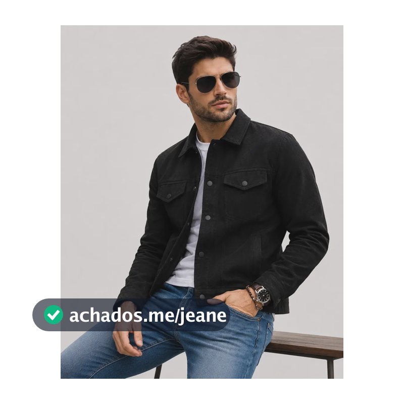 Casaco Jaqueta Suede Masculina Slim Casual Frio Botões Preta Preto M