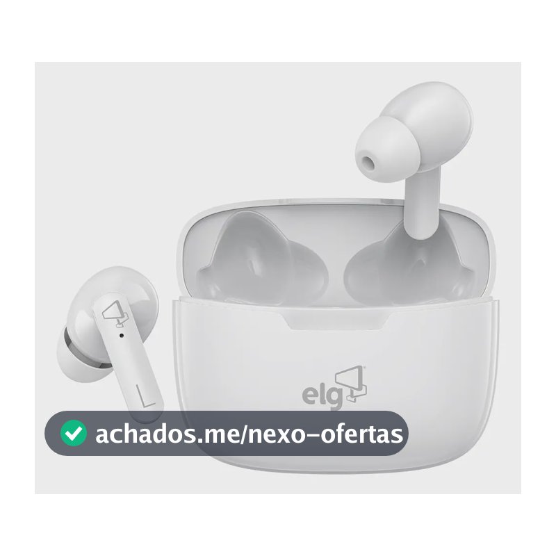 Fone De Ouvido Bluetooth Tws Branco Twpro3s ELG Cor Cinza
