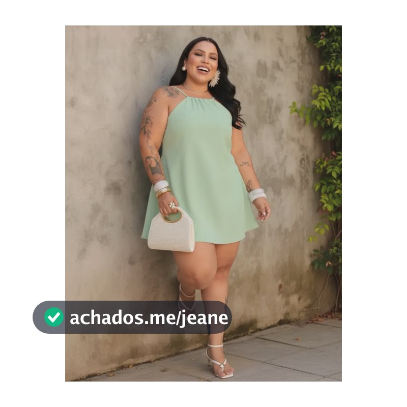 Macaquinho Plus Size Curto Casual Feminino Alça Fina Verde Menta Liso Gg