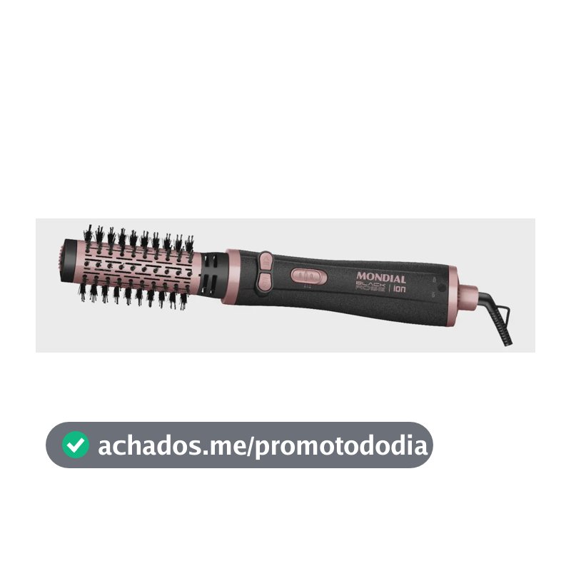 Escova Rotativa Mondial Ceramica Tourmaline Ion 3x1 Erb-01 Rosa 127/220v