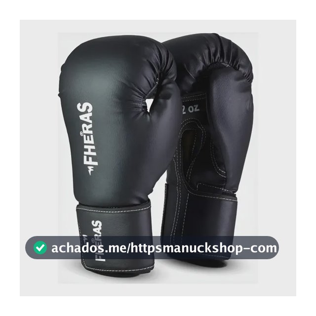 Luva Fheras Treino Boxe Muay Thai Kickboxing Profissional Nf 10oz Preto