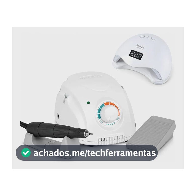Lixadeira Micro Motor Marathon Manicure Podólogo + Cabine Branco 127/220v