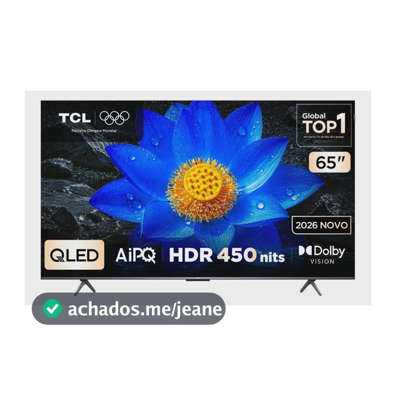 Smart TV TCL 65 Polegadas QLED 4K P8LS WiFi Bluetooth Google TV HDR10+ 120 Hz DLG VRR 65P8LS