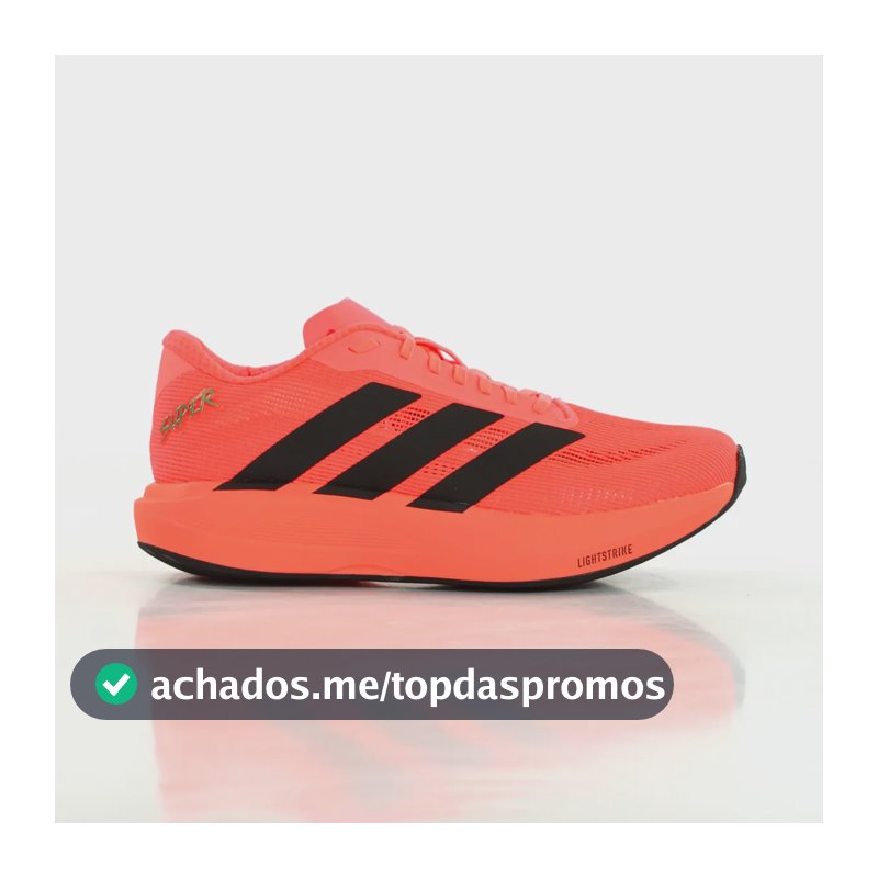Tênis adidas Super Corrida Treino Leve Sintético Eva Preto Preto 43 Br