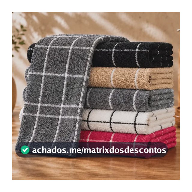 Kit 10 Panos De Prato Xadrez Atoalhado Alta Absorção Luxo Sortidas