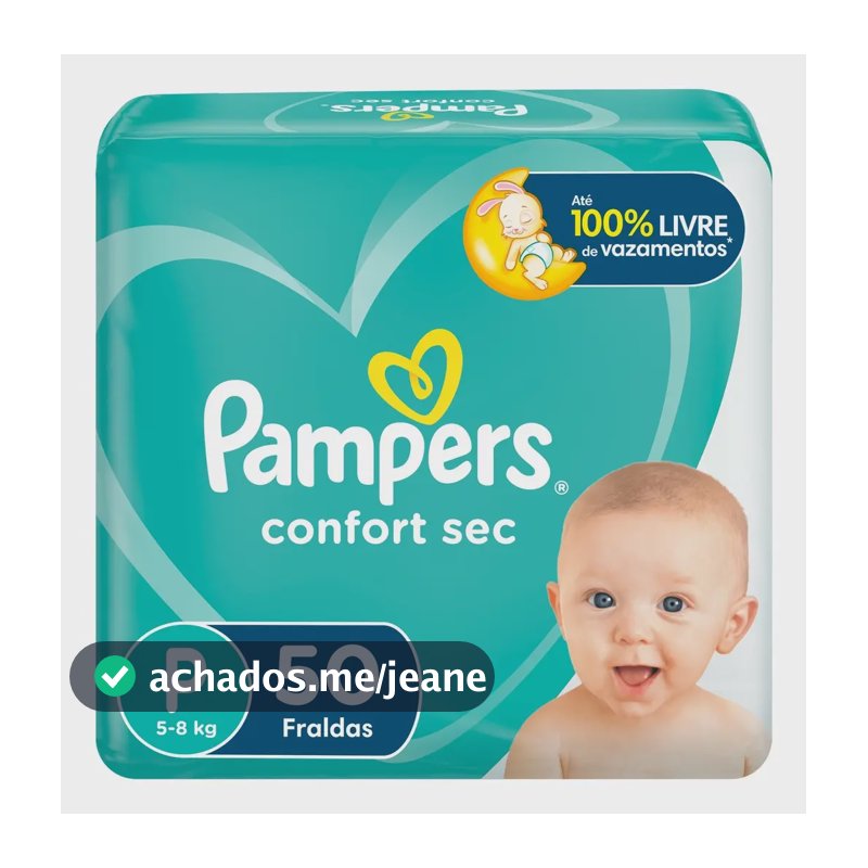 Pampers Fraldas Confort Sec P Sem Gênero