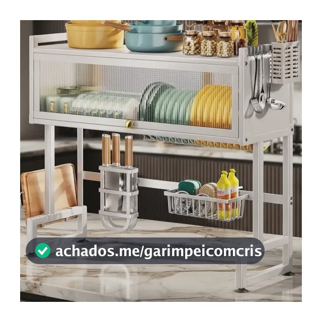 Escorredor De Pratos Louça Preto Cozinha Suspensa 65cm 18pçs Branco